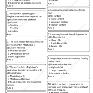 Meghalaya GK One-liner  & MCQ [Ebook]